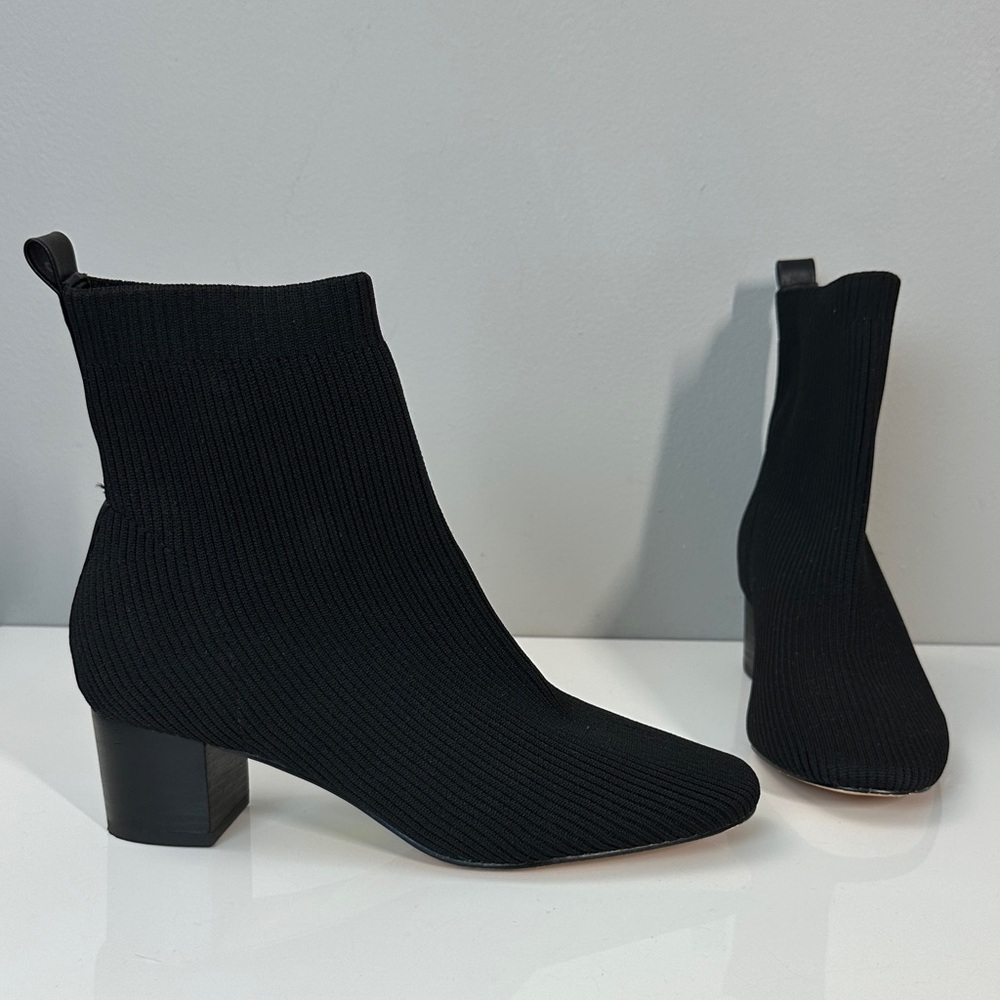 Joie x Revolve Neely Black Ribbed Knit Sock Ankle Booties Size 9